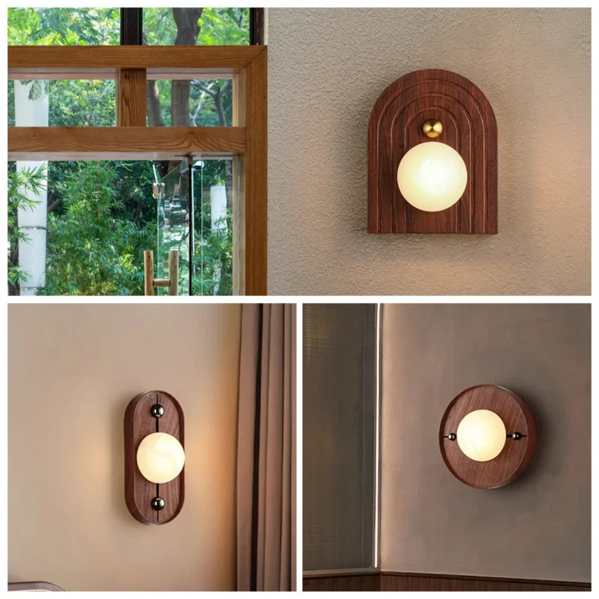 Walnut Glow Arch Wall Light