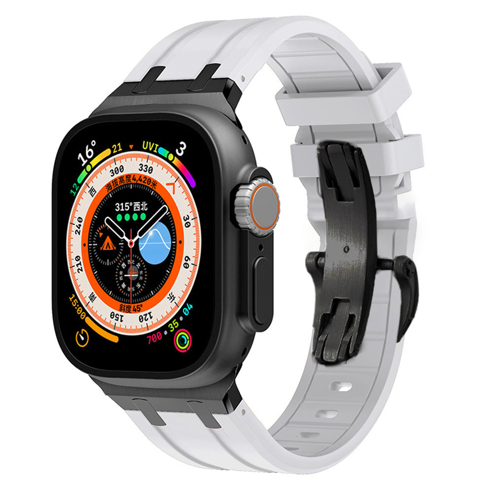 NOVA Pulseira Grossa de Silicone com Adaptador de Titânio para Apple Watch