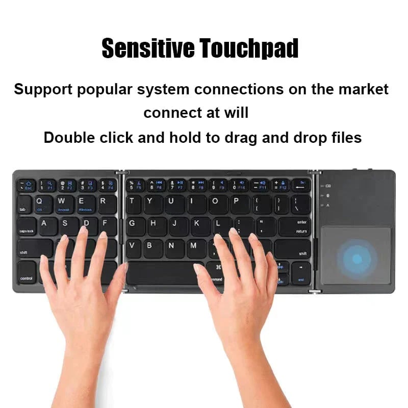 Tastatură Bluetooth pliabilă cu touchpad