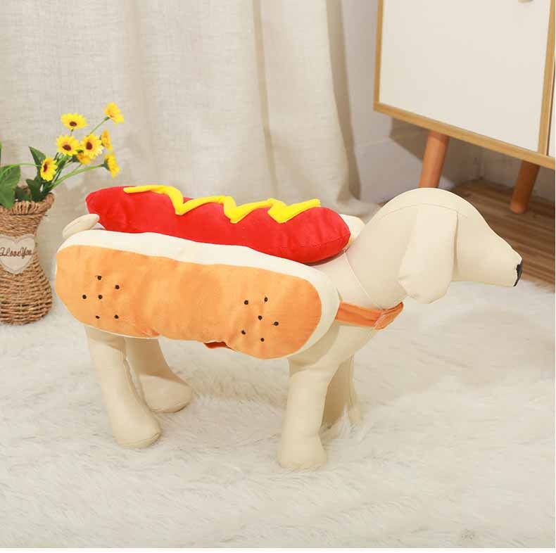 Costume de hot-dog brûlant pour animal de compagnie