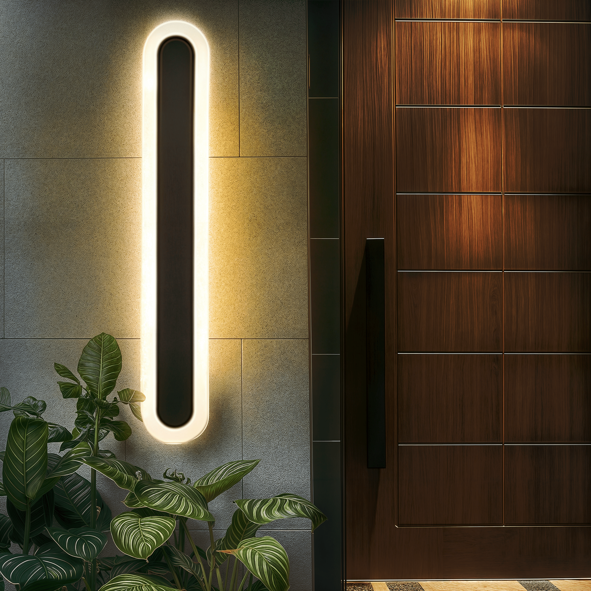 Alana Black Outdoor LED Strip Wall Lamp