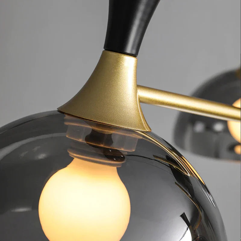 Lampadario LED in vetro nero Grosvenor