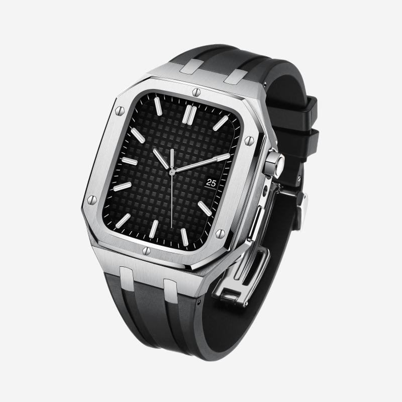 AP9006 Szilikon Szíj Rozsdamentes Acél Tok Utólagos Készlet Az Apple Watch-hoz