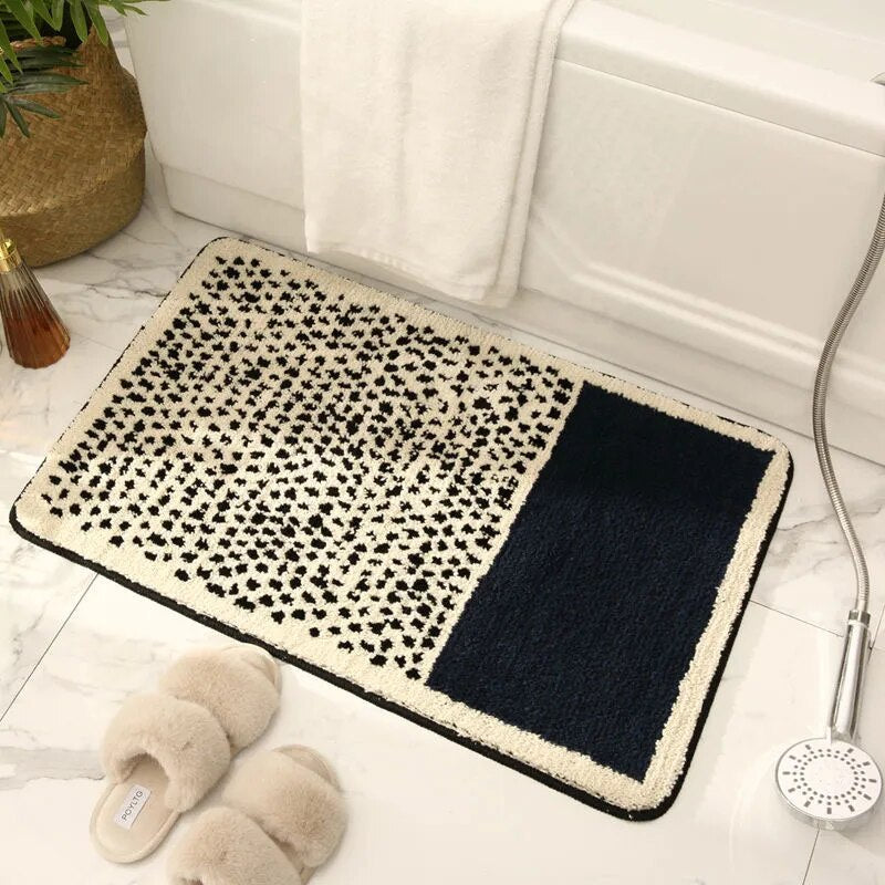 Tapis de bain abstrait de style nordique fabriqué à la main