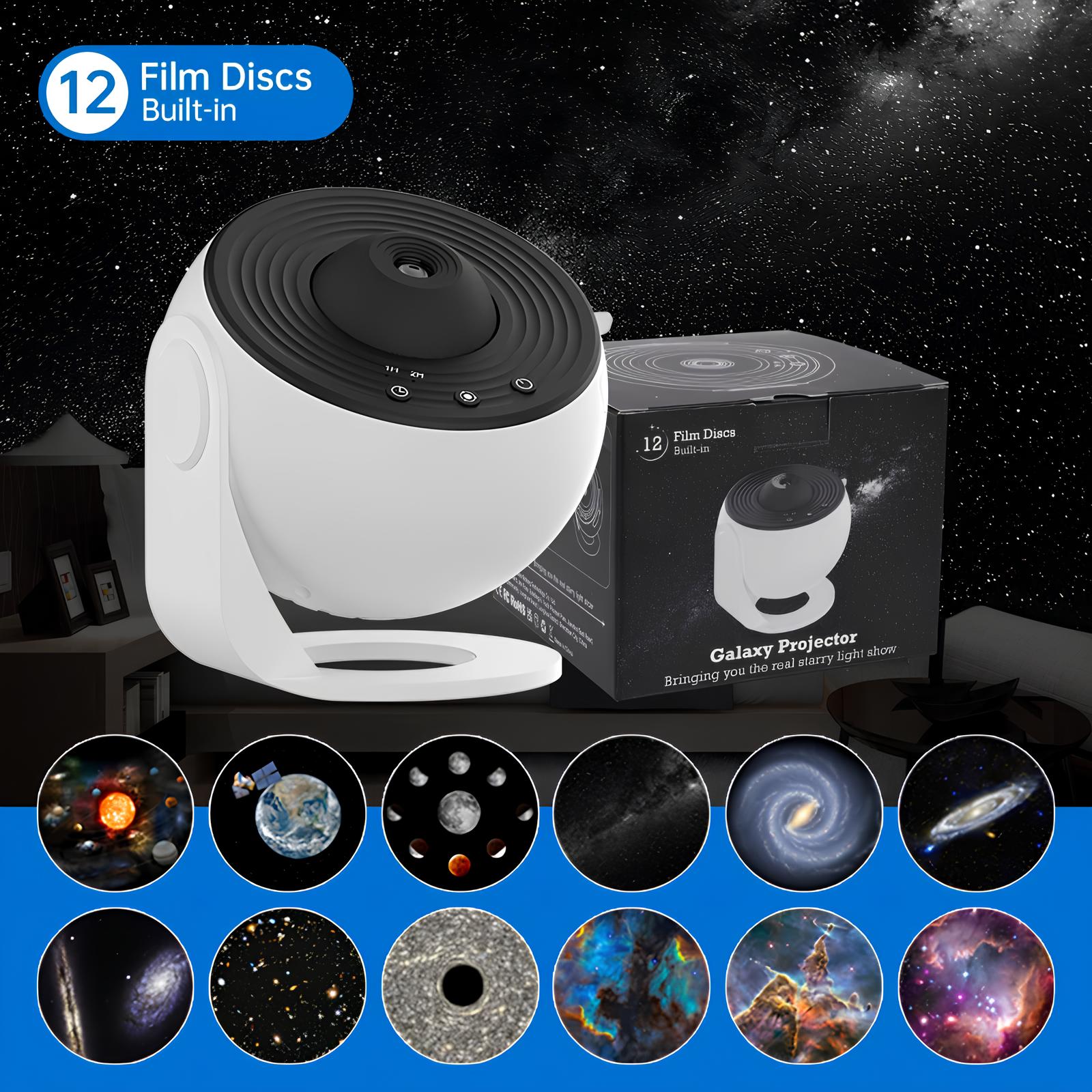 Nachtlampje Galaxy-projector Sterrenhemel-projector 360° draaibare planetariumlamp Slaapkamer