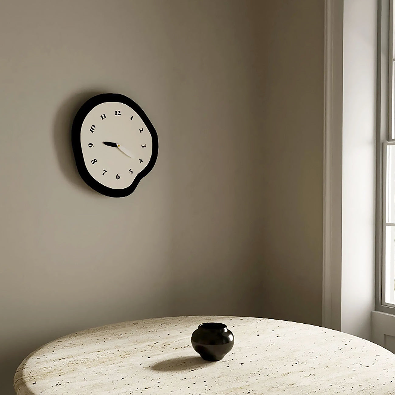 Abstract Distorted Silent Wall Clock - Modern Minimalist Pendulum Design