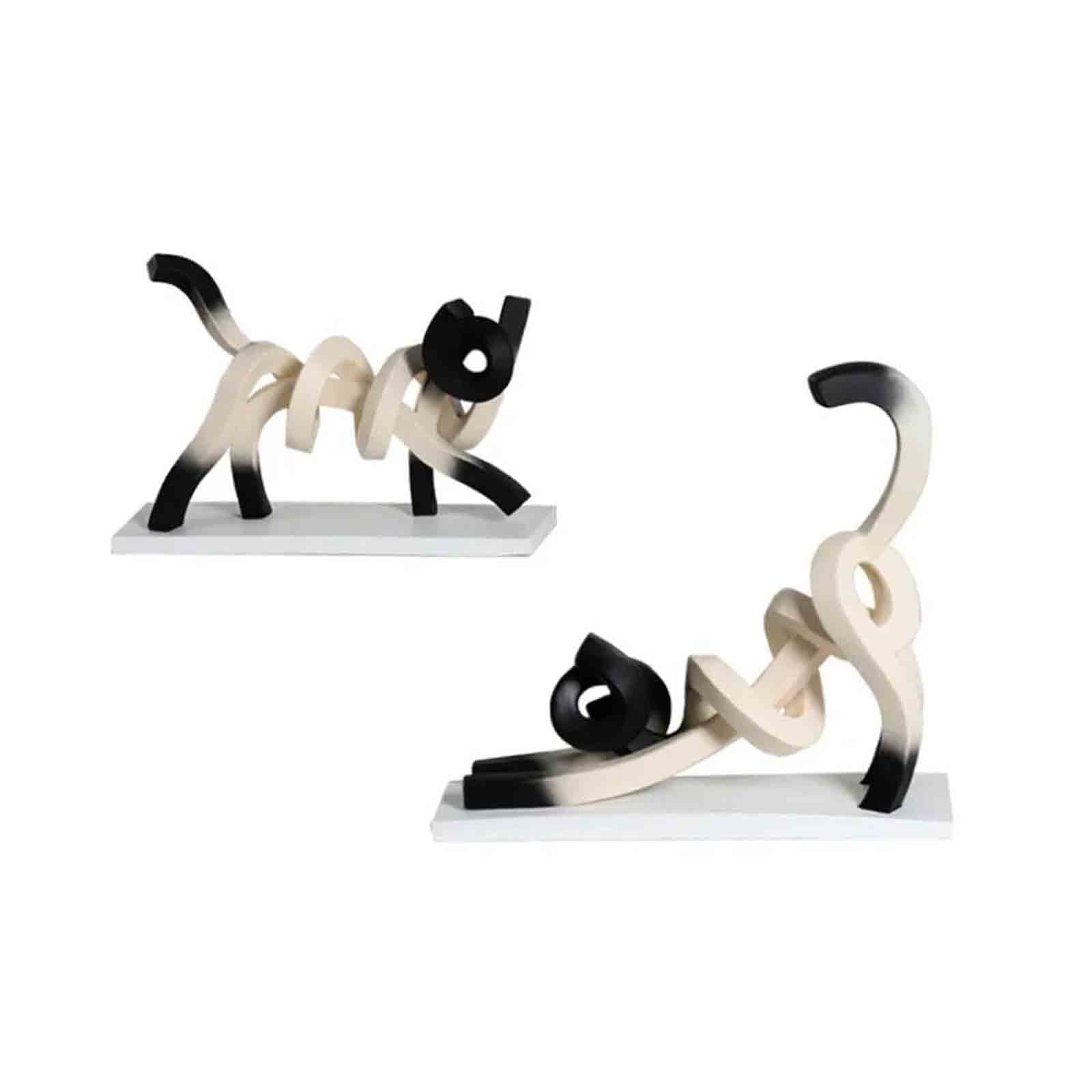 Abstract Minimalism Twisted Siamese Cat Sculpture