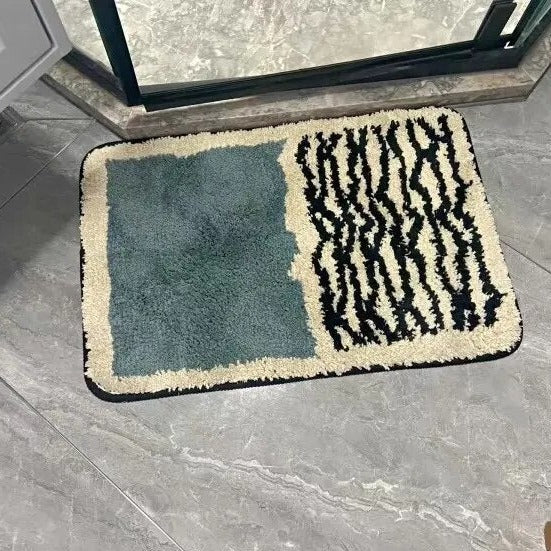 Alfombra de baño hecha a mano abstracta de estilo nórdico