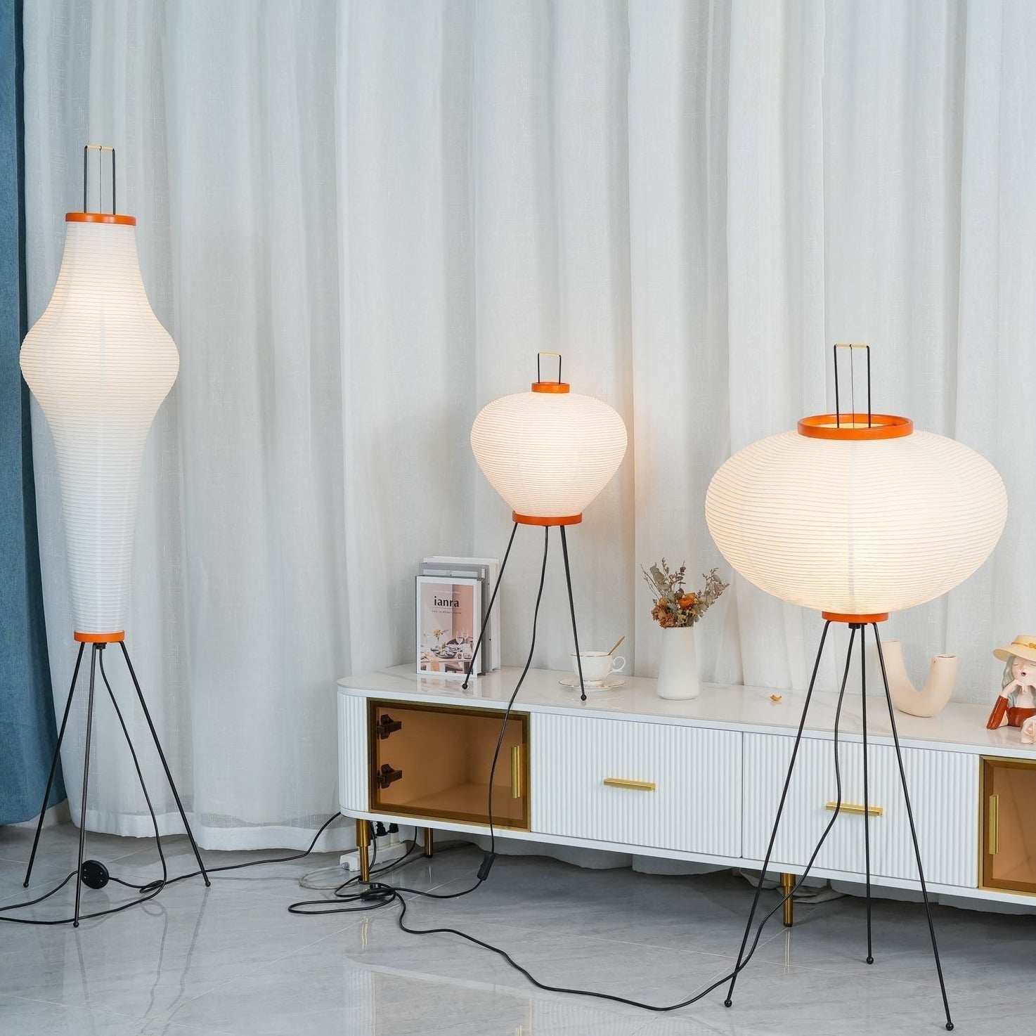 Rice paper floor lamp