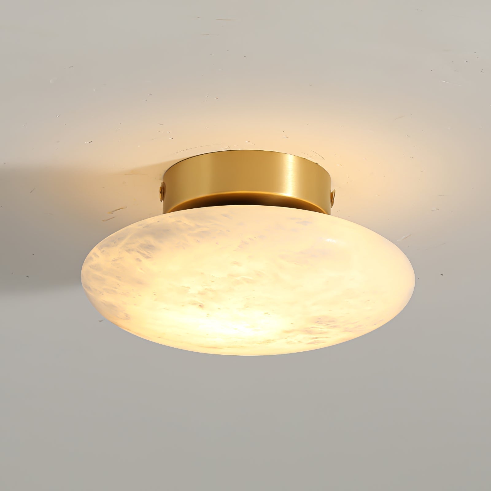 Alabaster oval taklampe