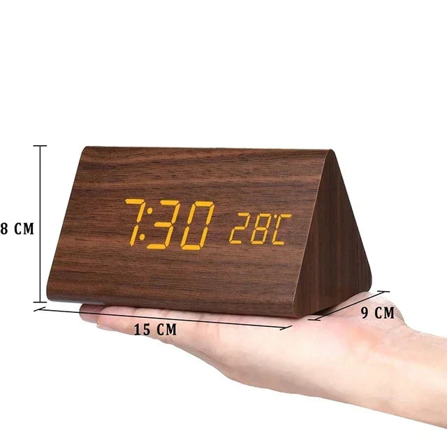 Futura - Digitale Houten Wecker met Thermometer Inclusief