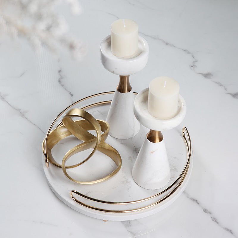 Modern White Marble Candle Holder/decor