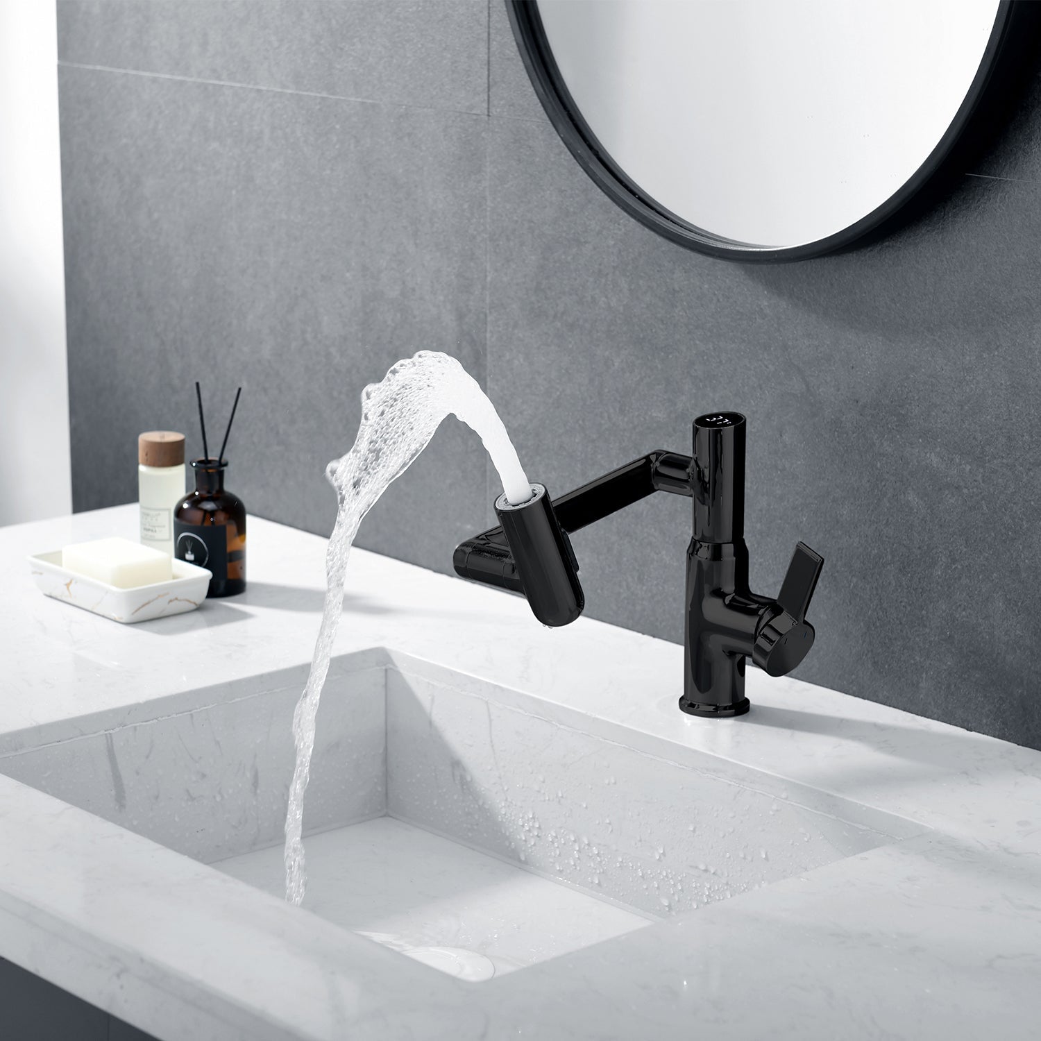 Intelligent Digital Display Bathroom Hot And Cold Basin Faucet