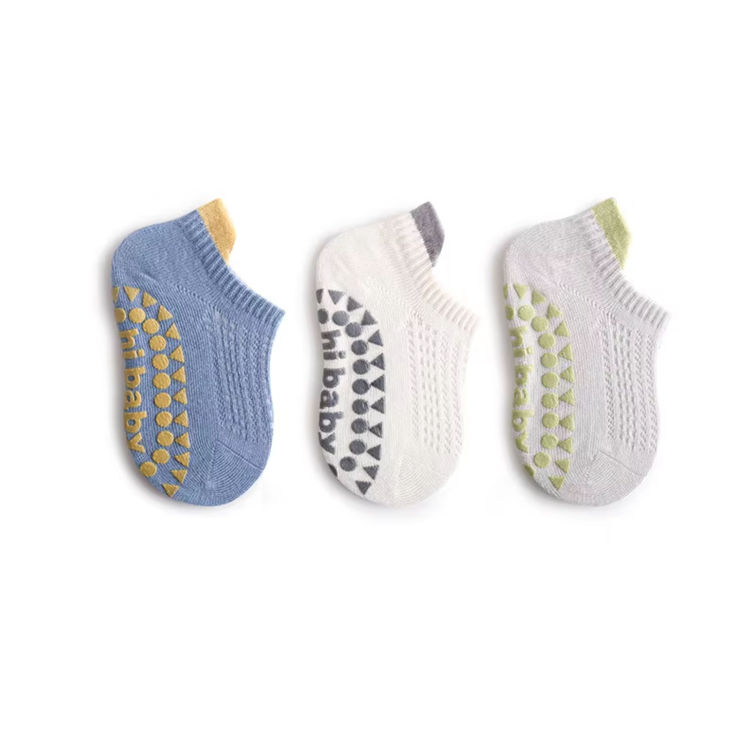 Chaussettes antidérapantes pour bébé, 3 paires