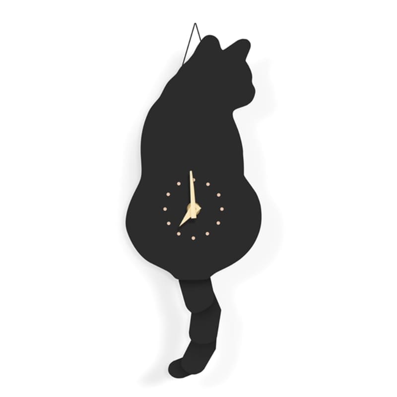 Nordic Cat Wagging Tail Wall Clock