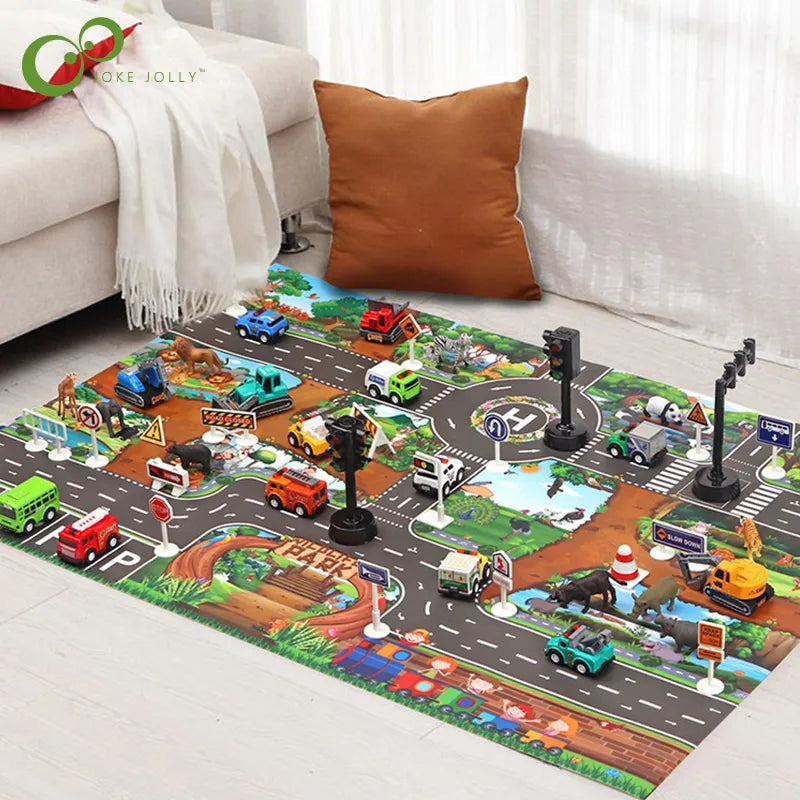 Biläventyr - Magic City Playmat™ - City Car Lekmatta