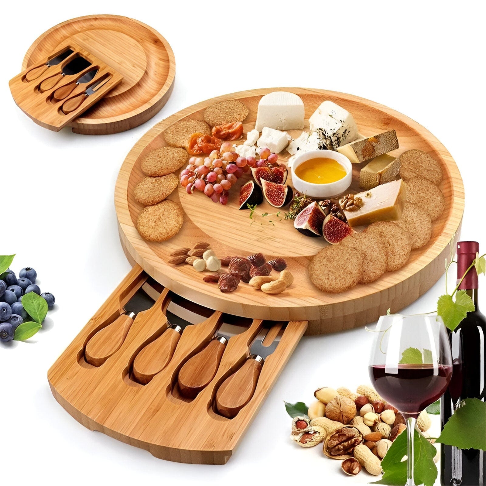 Portable Bamboo Cheese Board