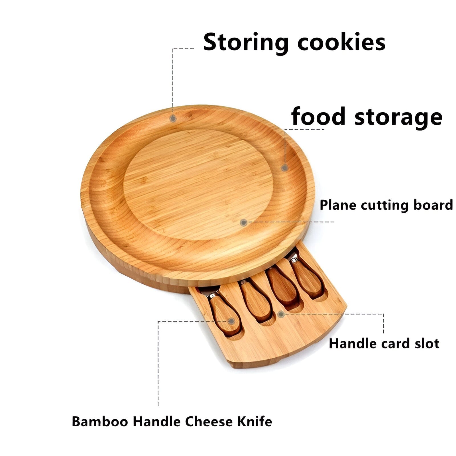 Plateau à fromage portable en bambou