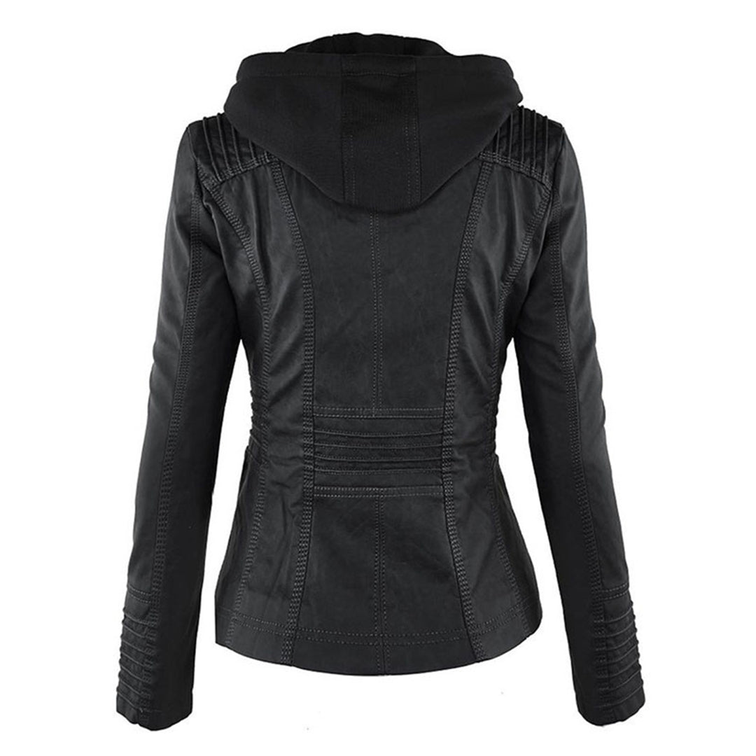 Alesund - Double lined ladies leather jacket with hood