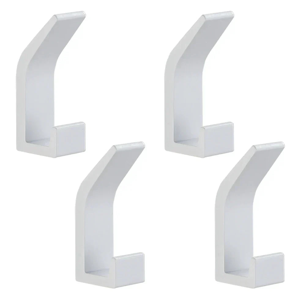 Wall Hook - Solid Aluminum - Black - With Bathroom Adhesive - For Bathroom and Living Room - 7x3cm