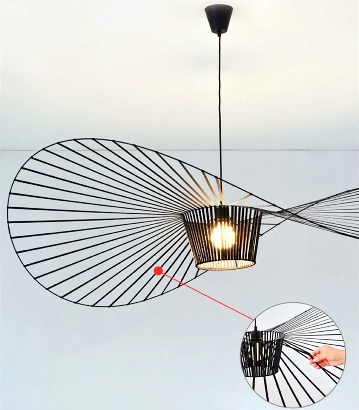 ShadowSleek - Zwarte Hoed hanglamp