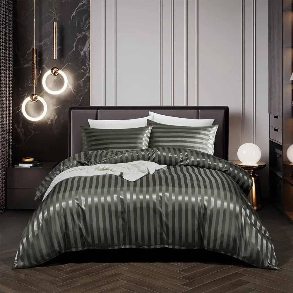 NoirLuxe - Duvet set i svart satin