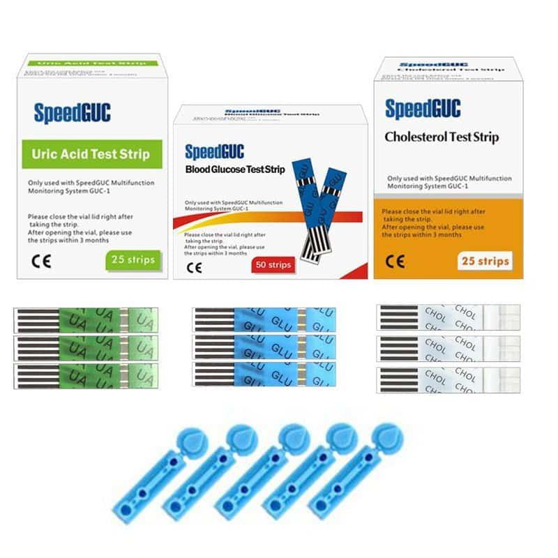 50X Glukoseteststrimler + 50X Lancetter