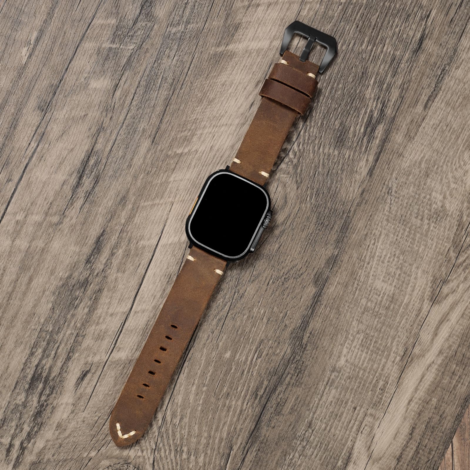 Vintage lærrem for Apple Watch