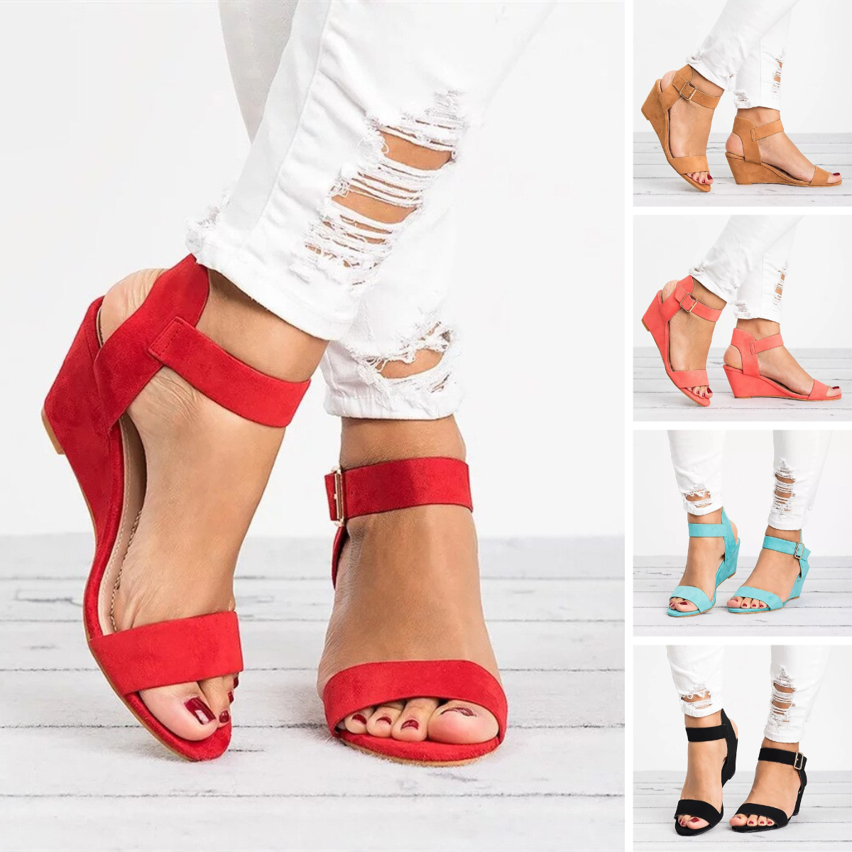 Sandálias strappy EleganceWedge – chiques e confortáveis