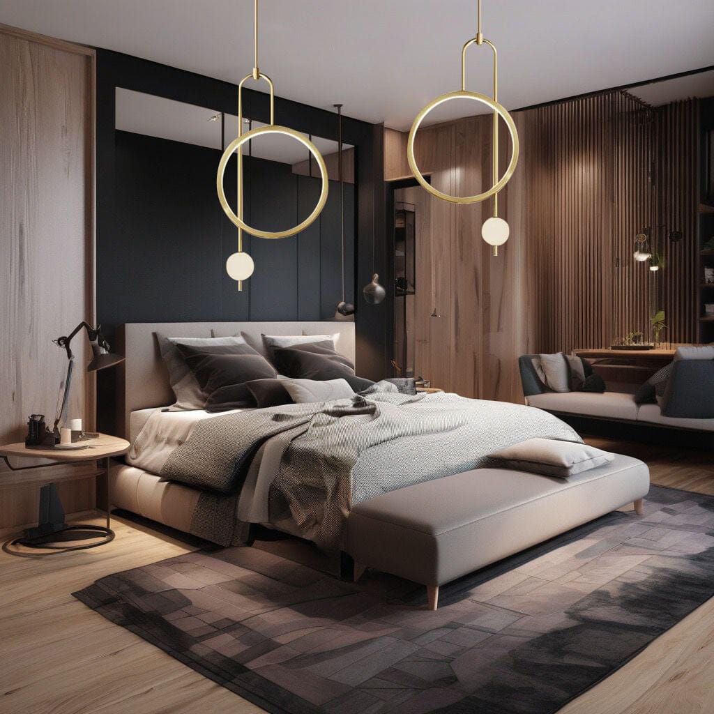 Modern Gold Ring Pendant Light