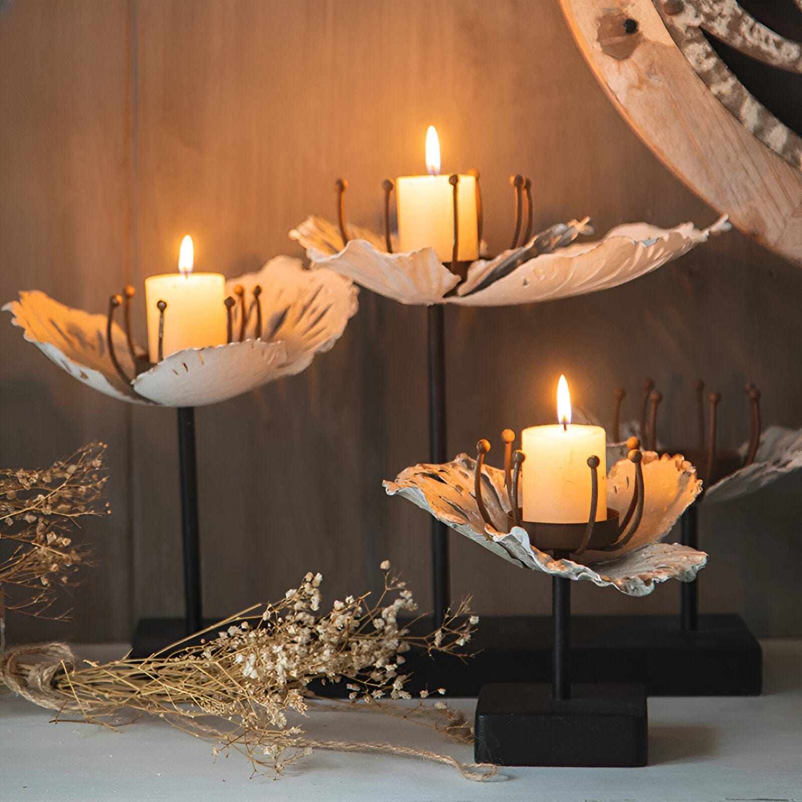 Elegant Flower Candle Holders