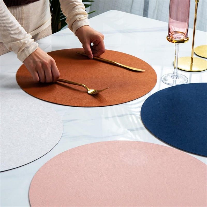 Modern Waterproof PU Leather Placemats & Coasters