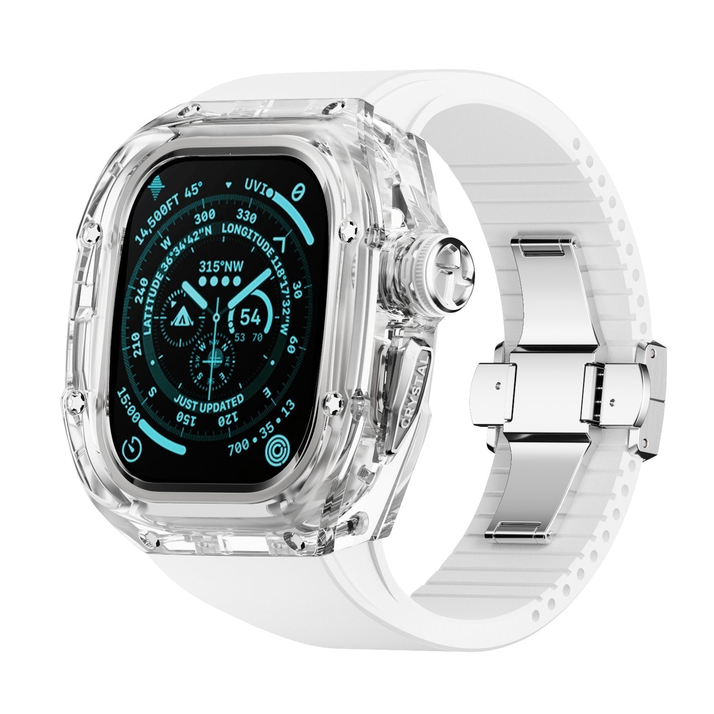 RM Crystaluxe Series - Fluororubber Band Crystal Case Retrofit Kit For Apple Watch