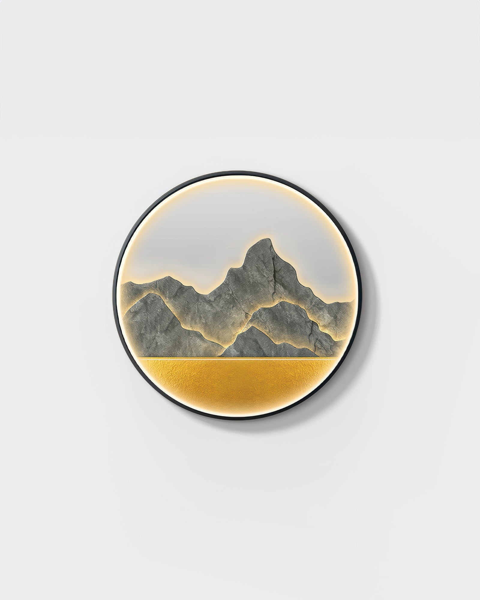 Modern Luxe Mountain Refuge Silhouette Circle Decor