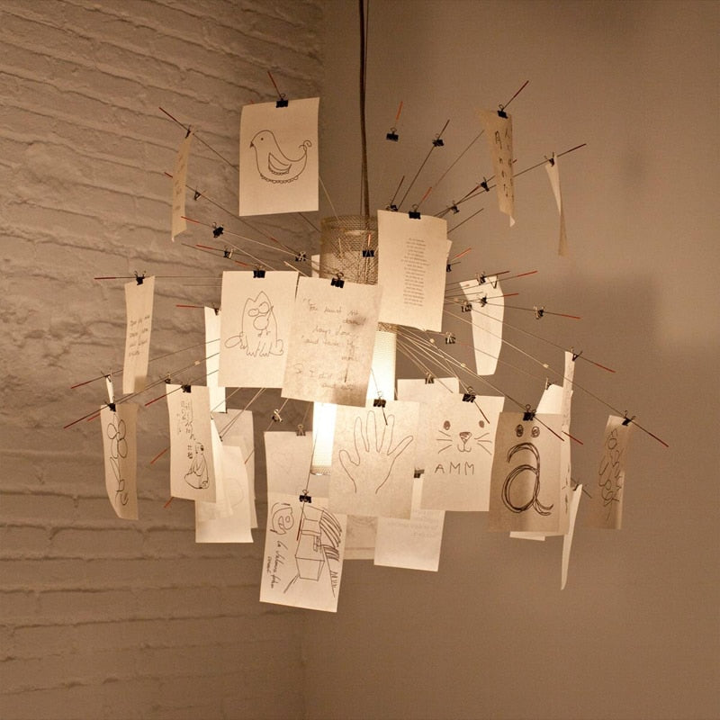 DIY Illumination Ingo Maurer Zettel Chandelier: Personalized Lighting