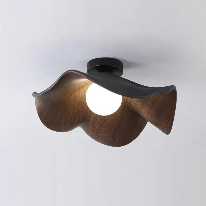 Nordic – Lampada da soffitto in legno e resina Lotus