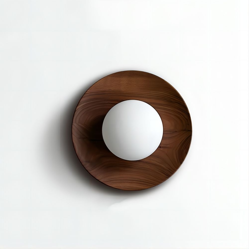 Natural Wood White Simple Wall Light