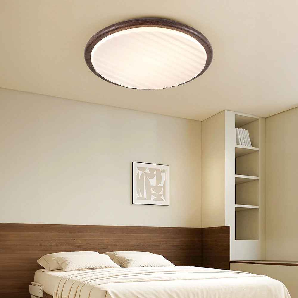 Round Wooden LED Bedroom Ceiling Light lamp