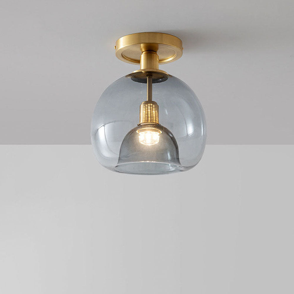 DesignEpure - Moderne plafondlamp van grijs glas