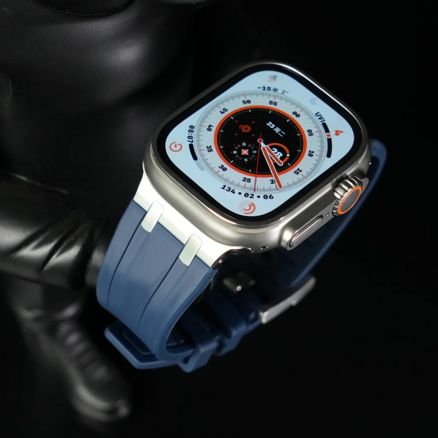 Luxus AP Fém Fej Szilikon Szíj Apple Watch-hoz