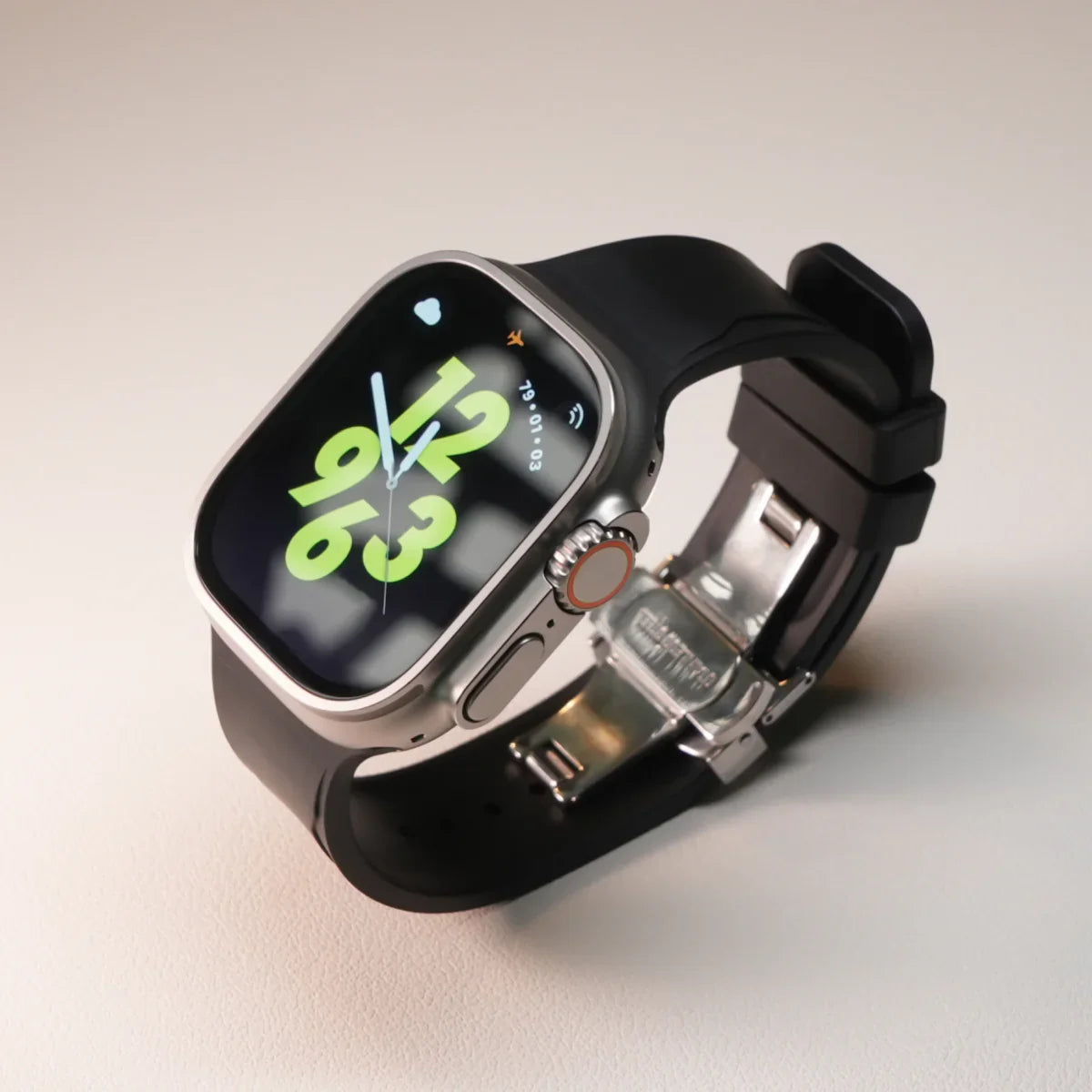 Luxury FKM Butterfly Buckle Band For Apple Watch