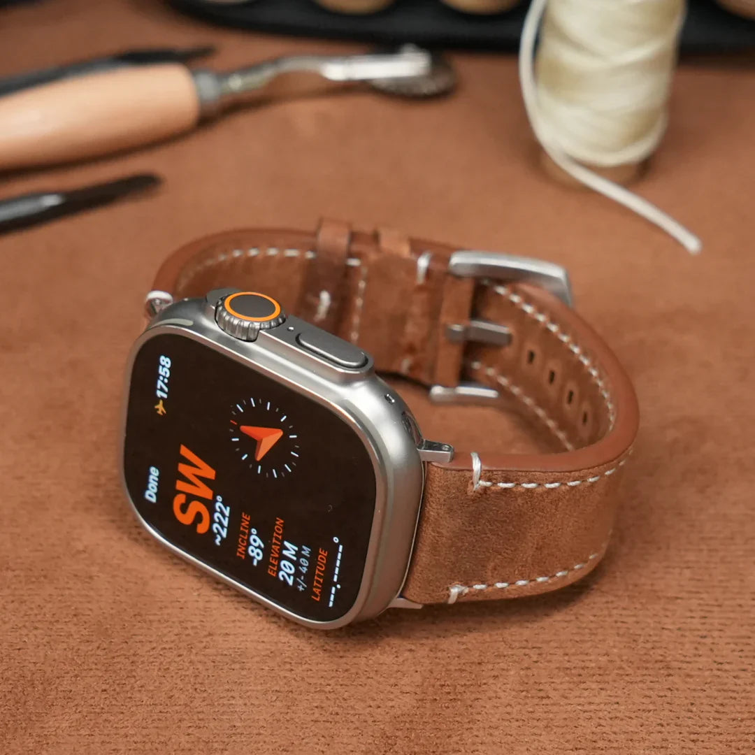 Luxe Vintage Leren Band Voor Apple Watch