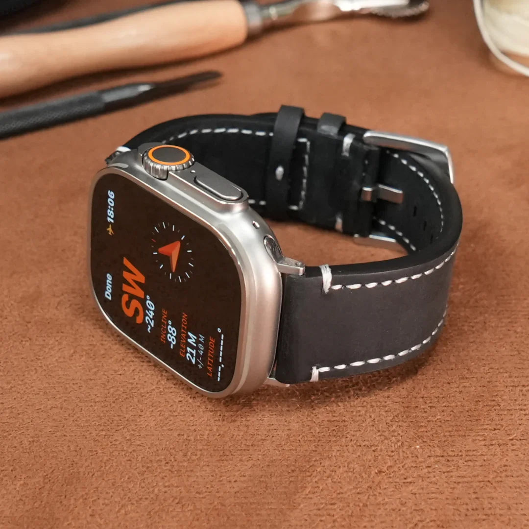 Luxe Vintage Leren Band Voor Apple Watch