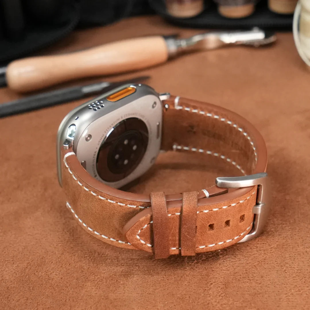 Luxe Vintage Leren Band Voor Apple Watch