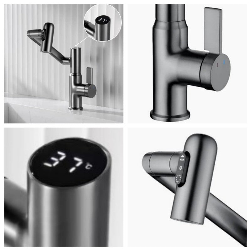 Intelligent Digital Display Bathroom Hot And Cold Basin Faucet