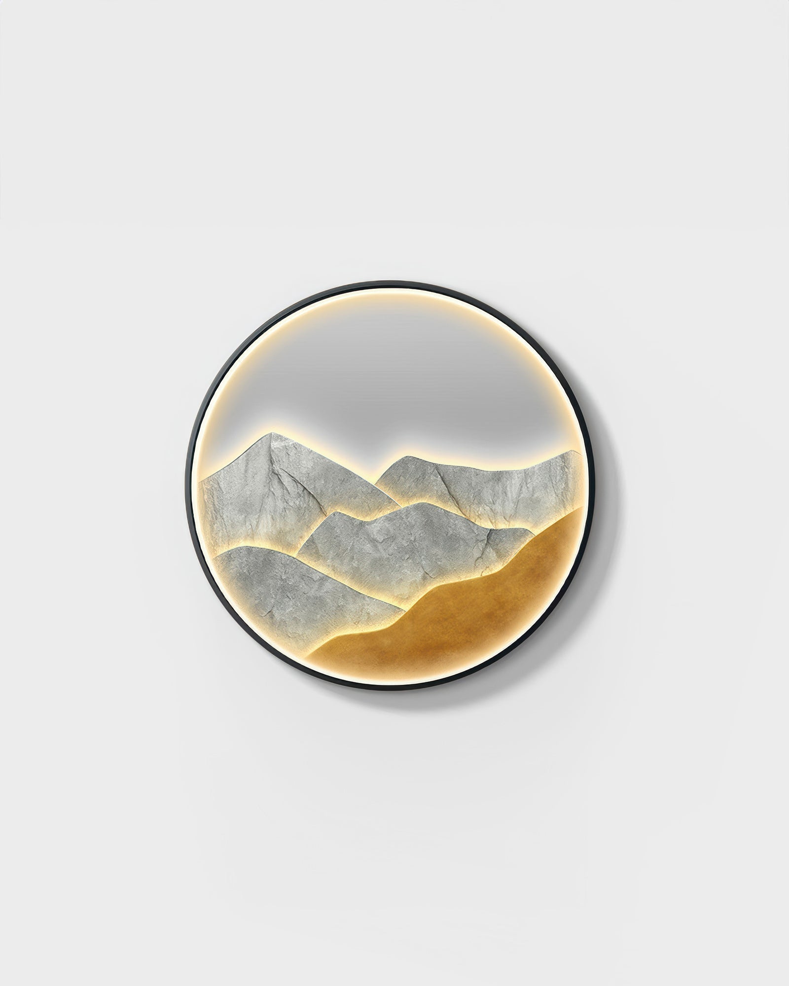 Modern Luxe Mountain Refuge Silhouette Circle Decor