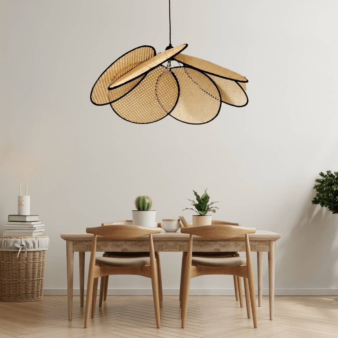 Lustre en rotin Emily Leaf