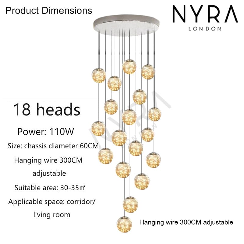 Bella Glass Ball Chandelier