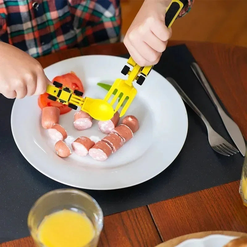 Construction Dinner Set™ - End mess at the dinner table - creative cutlery set