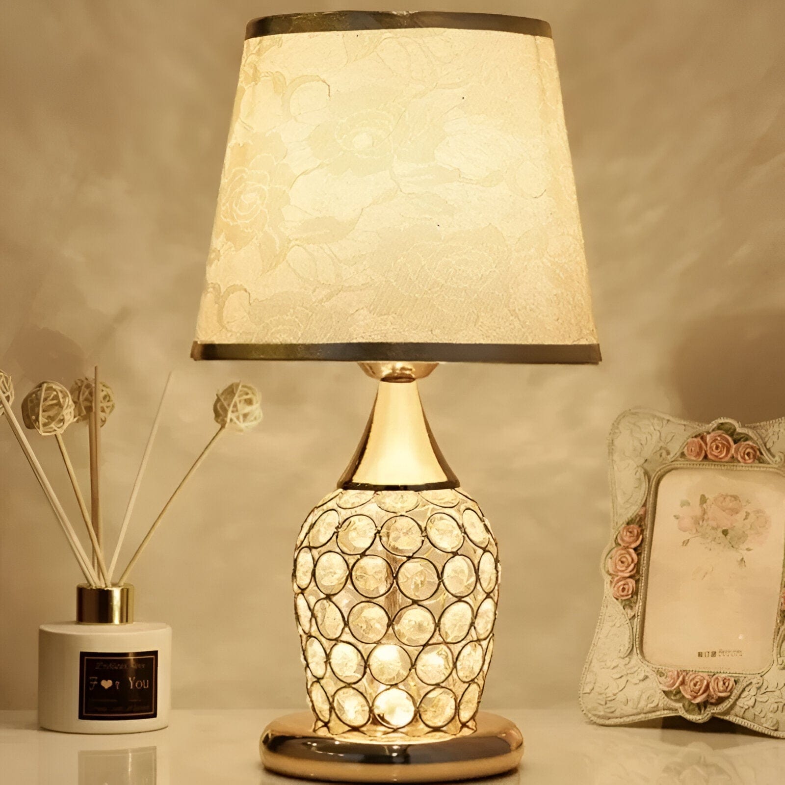 Křišťálová stolní lampa v evropském stylu